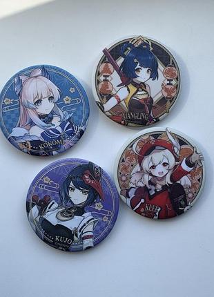 Значок genshin impact. кокоми/кудзе/кли/ сян лин