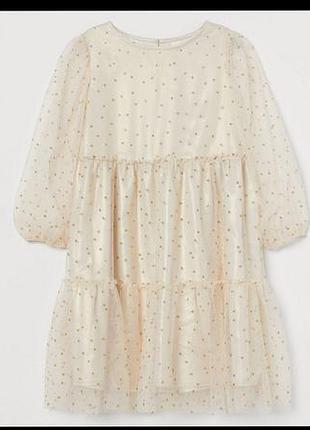 Бомбезна золотиста святкова сукня h&m