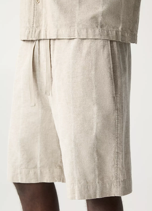 Шорты-бермуды jogger из льняной смеси pull&bear