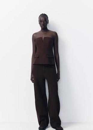 Топ коричневий жіночий zara new