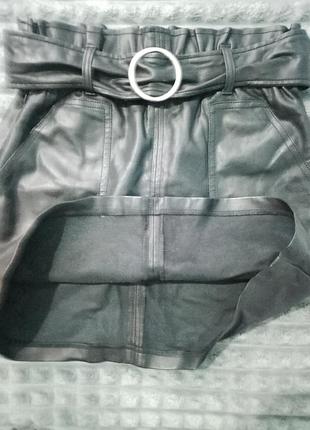 Шкіряна спідниця zara 3