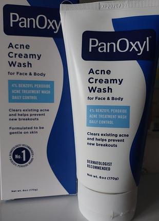 Panoxyl creamy acne wash 4% benzoyl peroxide — пінка для вмивання проти акне
