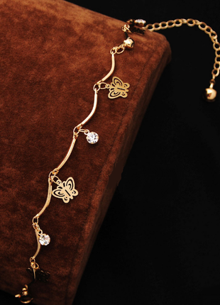 Жіночий браслет "метелик" 18к позолота