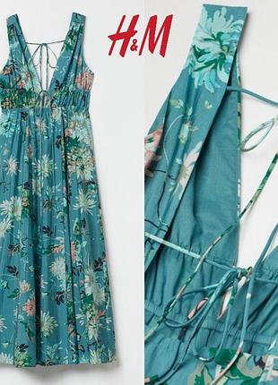 Ніжне довге плаття в квітковий принт з відкритою спинкою h&m
