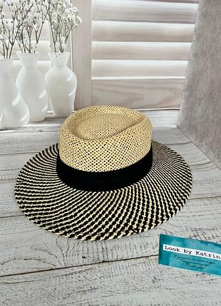 Бежевый летний шляпка канотье