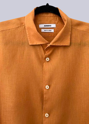 Льняная рубашка sorbino/италия оранжевая мужская 48-50