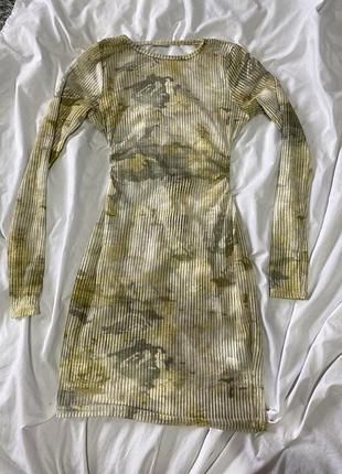 Сукня плаття з відкритою спинкою на зав’язках яскравого кольору база тренд y2k