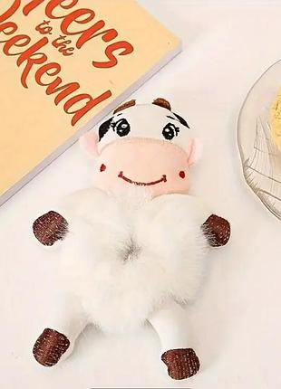 Резиночка - игрушка для волос коровка