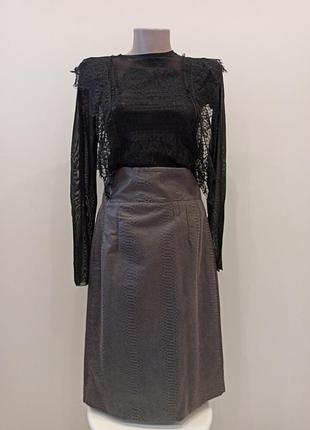 Юбка zara, имитация змеиной кожи,р.l