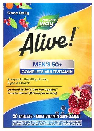 Комплекс вітамінів для чоловіків 50+ nature's way alive! men's complete multivitamin 50 таблеток