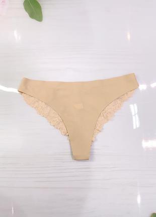 Стринги бесшовные с кружевом 🤎🖤🩷🌕