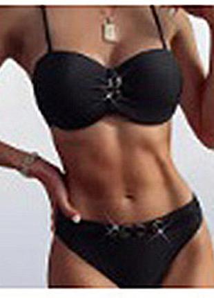 Купальник нарядный, женский раздельный черный (м р) 44-46