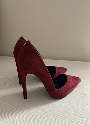 Замшевые бордовые лодочки