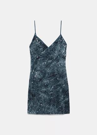 Вишукана оксамитова сукня в паєтки zara