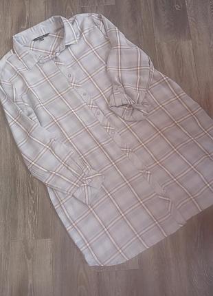Рубашка сорочка туника клетка вискоза