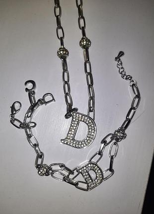 Винтажный набор ( цепочка с кулоном + браслет)