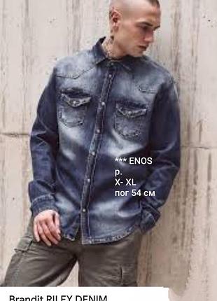 Стильная джинсовая рубашка р. l-xl  пог 52см