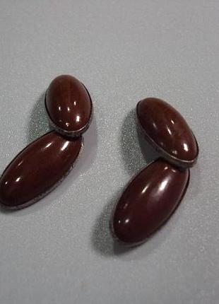 Бижутерия запонки овальные коричневые №10828