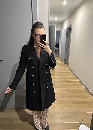 Черное пальто zara