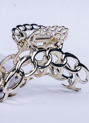 Золотистый металлический крабик для волос