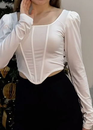 Корсетний кроп топ на крючках