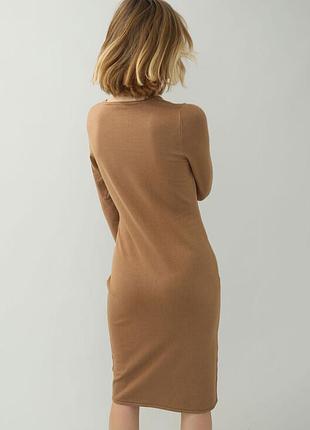 Тепла бежева сукня 4