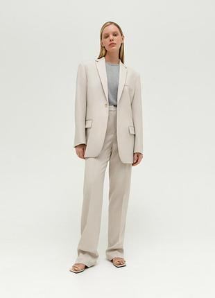 Костюм бежевый жакет пиджак брюки lily zara