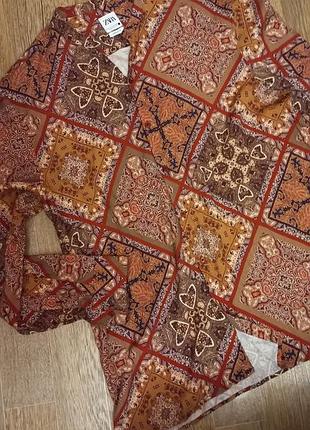 Zara man мега крута стильна літня  чоловіча сорочка гавайка в принт