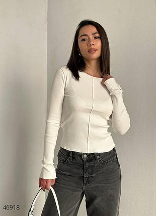 Лонгслив в рубчик, лонгслив со швами с нашивкой