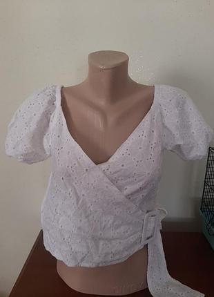 Блузка прошва, кроп топ lost ink