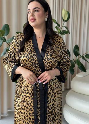 Леопардовый халат большие размеры plus size