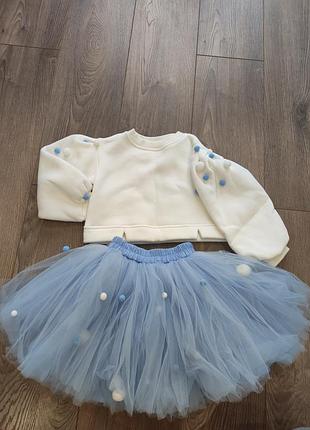 Платье, костюм нарядный, снежинка. пышная юбка