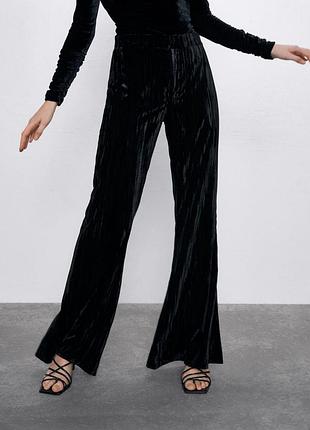 Круті бархатні, велюрові брюки zara - ххл, але йдуть на 14, можна й 12-14 р-р