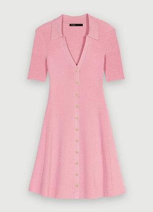 Розовое платье короткое мини dress от maje люрекс