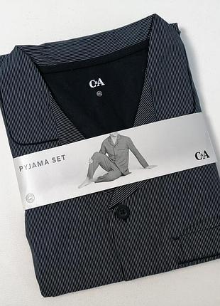 Новий чоловічий комплект піжама сорочка та штани бавовняна c&a