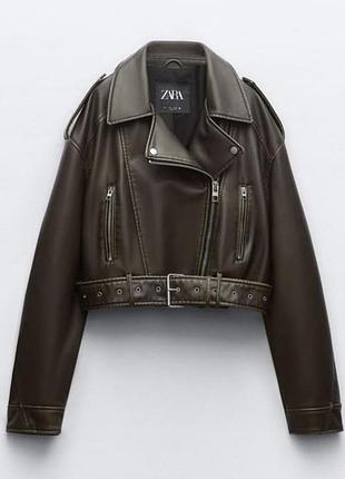 Неймовірна оверсайз косуха з еко шкіри від бренду zara розміl
