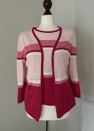 Комплект кардиган блузка бренд escada vintage