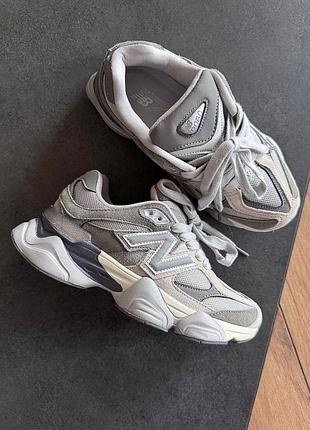 Стильные женские кроссовки new balance 9060 grey premium серые