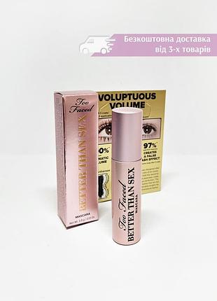Мініатюра туш для вій too faced better than sex mascara