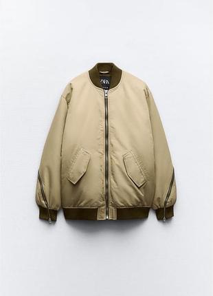 Нейлоновый водоотталкивающий бомбер теплый zara xl