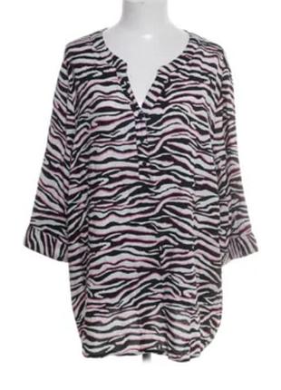 Легкая блуза большого размера в принт зебра