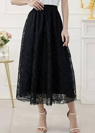 Спідниця мереживна максі