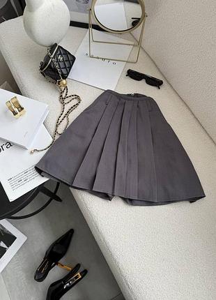 Юбка-шорты женская юбка - шорты качественная базовая повседневная классическая стильная модная черная серая