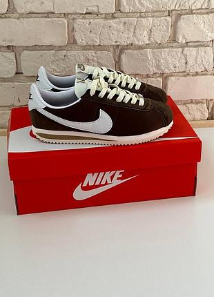 Женские кроссовки nike cortez premium brown коричневые найк кортез2 фото