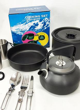 Якісний туристичний посуд, набір для пікніка подарунок, набір посуду для багаття