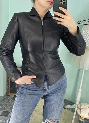 Шкіряна шкіра куртка піджак натуральна силуетна