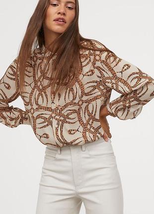 Дизайнерська бежева блуза шифон h&m cos × richard allan3 фото