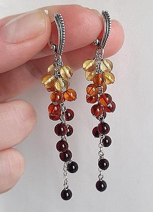 Серьги с янтарем