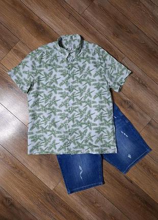 Льняная летняя шведка гавайка тениска next р.l