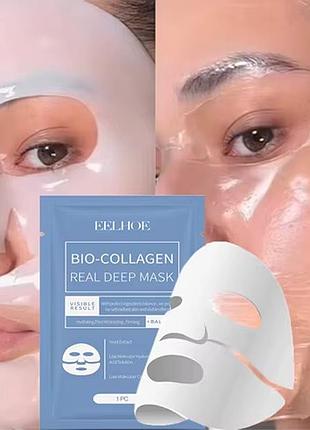 Гідрогелева маска для обличчя віо- collagen real deep mask eelhoe